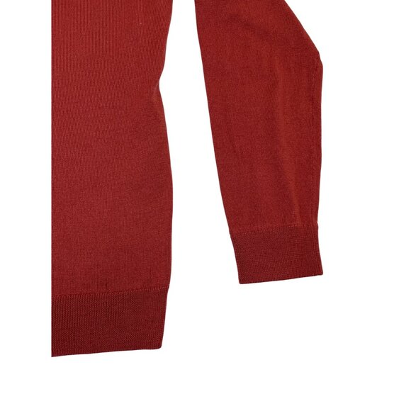 Nordstrom Mens Burgundy Russet 100% Merino Wool Crewneck Sweater Size XL - New - Picture 3 of 7